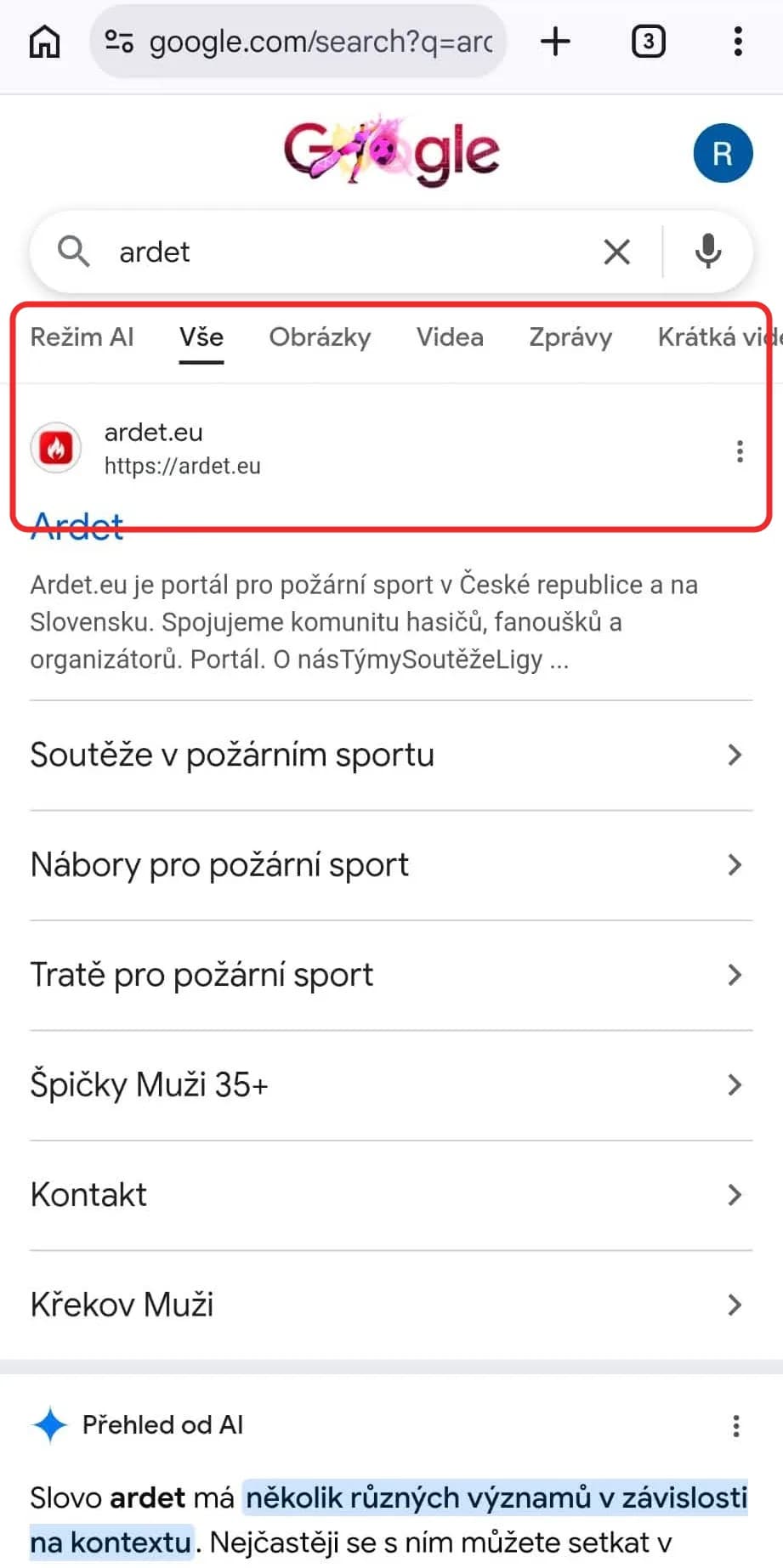 Otevřete Ardet.eu v Chromu