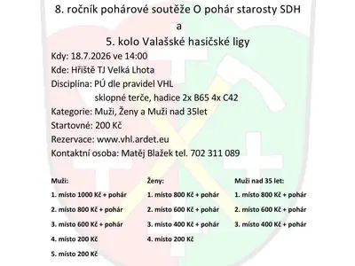 5. kolo MIPA MONT VHL - O pohár starosty SDH Velká Lhota - foto 1